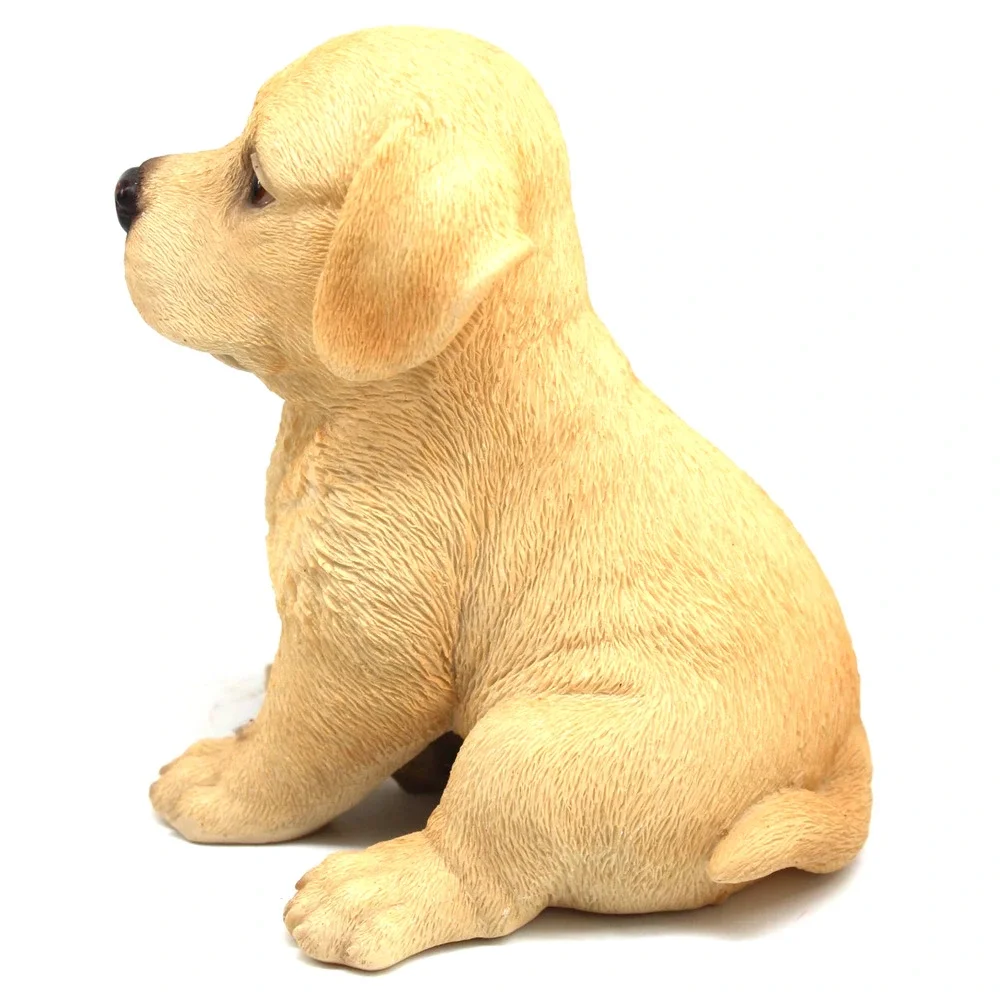 Sweet Little Beige Puppy Dog Figurine Big Eyes • Realistic Looking • 5.25
